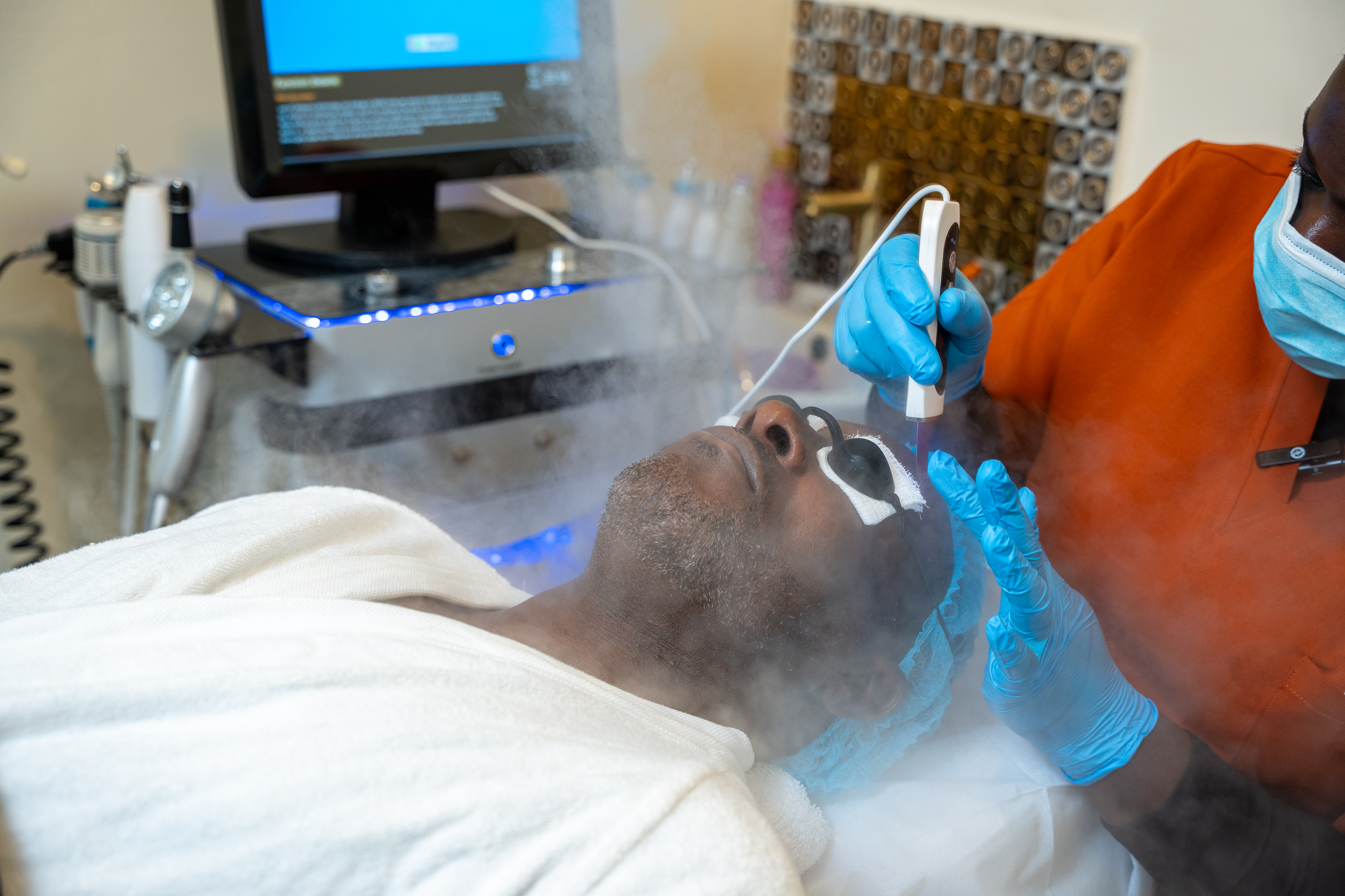 Facial treatment at Arziki Aesthetics