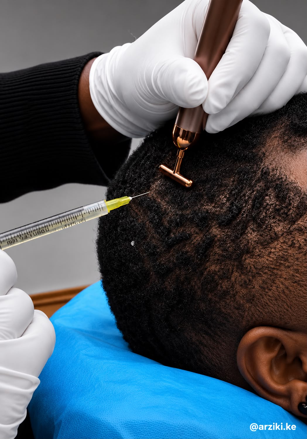 Hair restoration treatment at Arziki Aesthetics